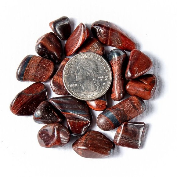 1 lb Tumbled Red Tigers Eye Gemstone Crystals 190-220 Stones Gem Rock Specimens - Picture 2 of 6